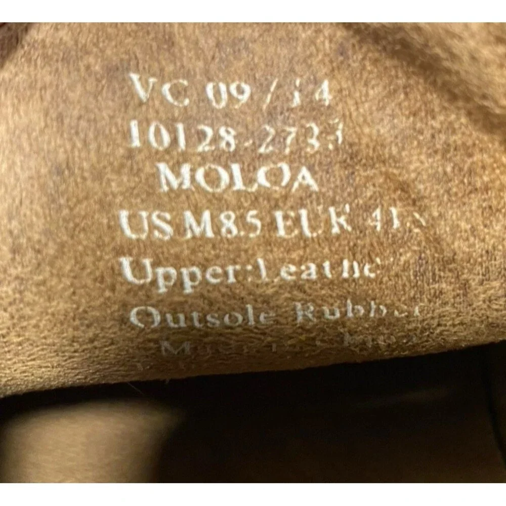 OluKai Moloa Leather Slip On Loafers Mens 8.5 Brown Drop In Heel Moc Toe Comfort